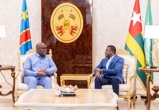 Cooperation Togo RDC Visite de travail du President Tshisekedi Tshilombo a Lome 535x370 - Coopération Togo-RDC : Visite de travail du Président Tshisekedi-Tshilombo à Lomé